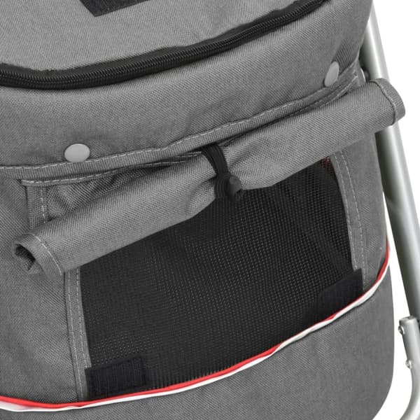 vidaXL Hundevogn sammenleggbar grå 100x49x96 cm linstoff