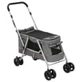 Miniatyrbillede 3 af 10: vidaXL foldbar hundeklapvogn 100x49x96 cm linned grå