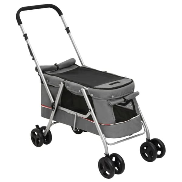 vidaXL foldbar hundeklapvogn 100x49x96 cm linned grå