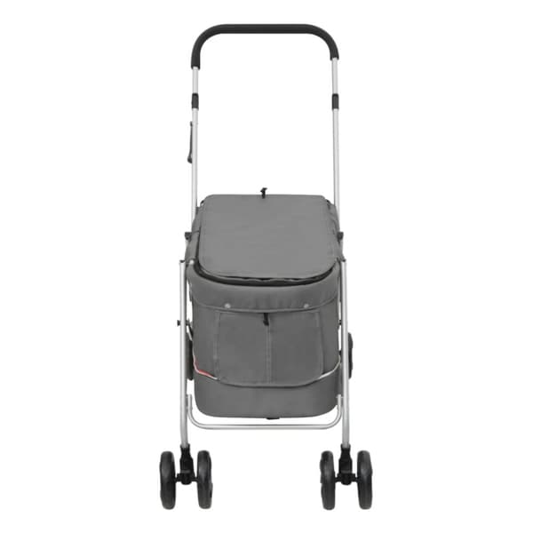 vidaXL foldbar hundeklapvogn 100x49x96 cm linned grå