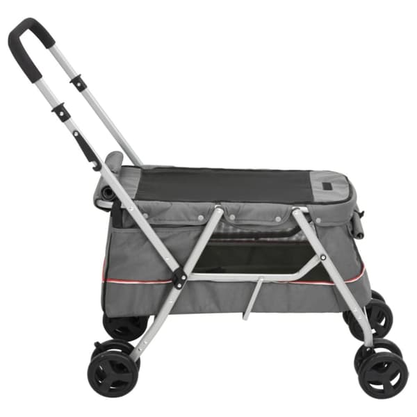 vidaXL foldbar hundeklapvogn 100x49x96 cm linned grå