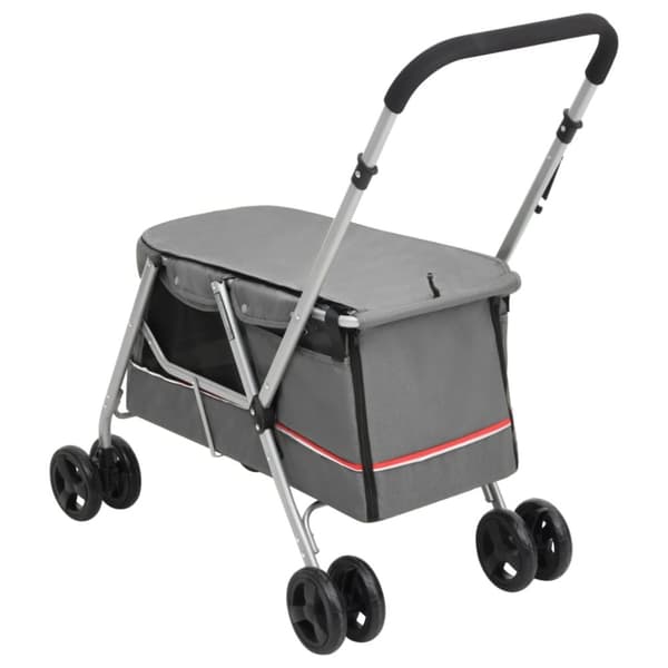 vidaXL foldbar hundeklapvogn 100x49x96 cm linned grå