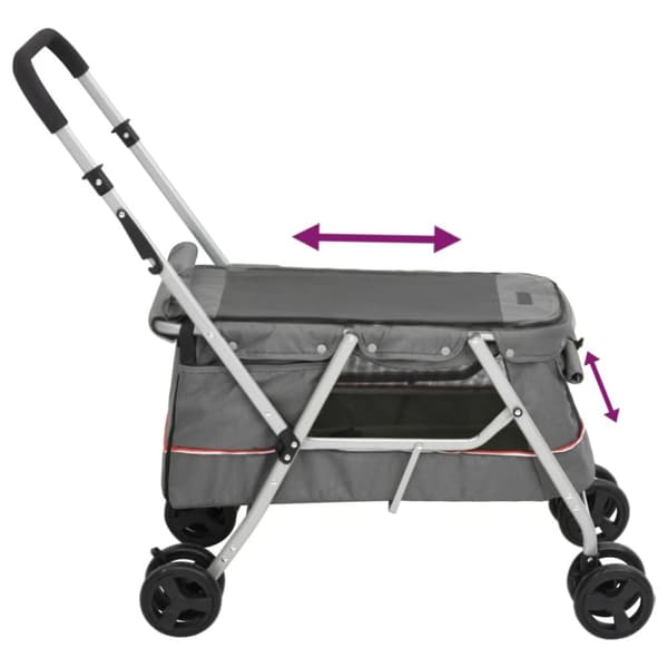vidaXL foldbar hundeklapvogn 100x49x96 cm linned grå
