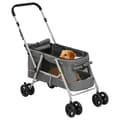 Miniatyrbillede 2 af 10: vidaXL foldbar hundeklapvogn 100x49x96 cm linned grå