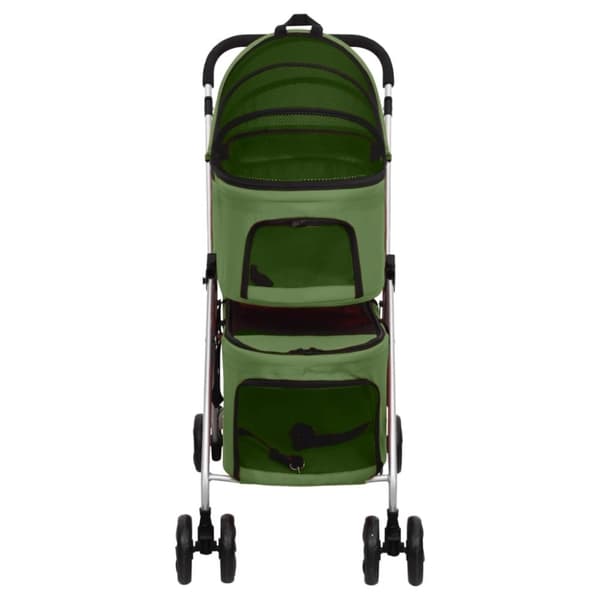vidaXL Hopfällbar hundvagn dubbel grön 83x48x97 cm oxfordtyg