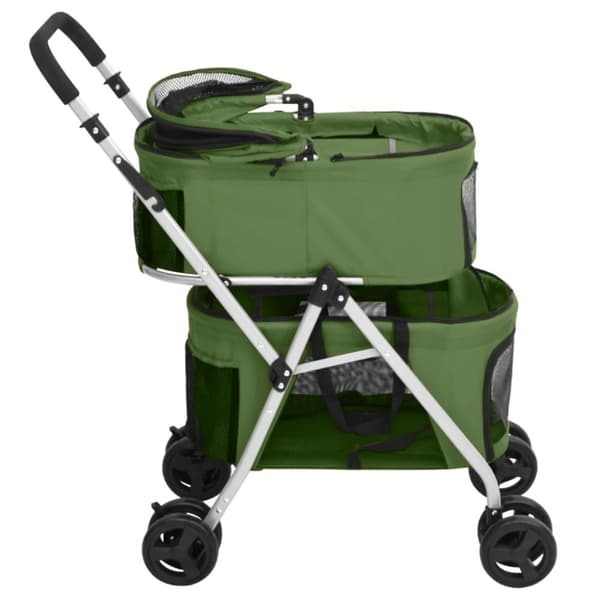 vidaXL Hopfällbar hundvagn dubbel grön 83x48x97 cm oxfordtyg