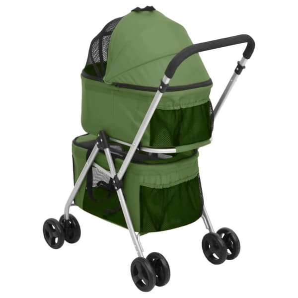 vidaXL Hopfällbar hundvagn dubbel grön 83x48x97 cm oxfordtyg