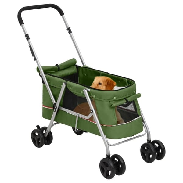 vidaXL Hundevogn sammenleggbar grønn 100x49x96 cm linstoff