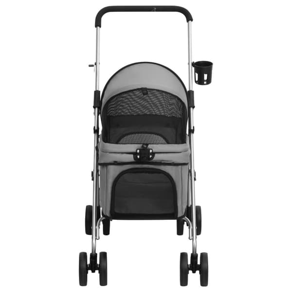 vidaXL Hundevogn sammenleggbar grå 76x50x100 cm oxford-stoff