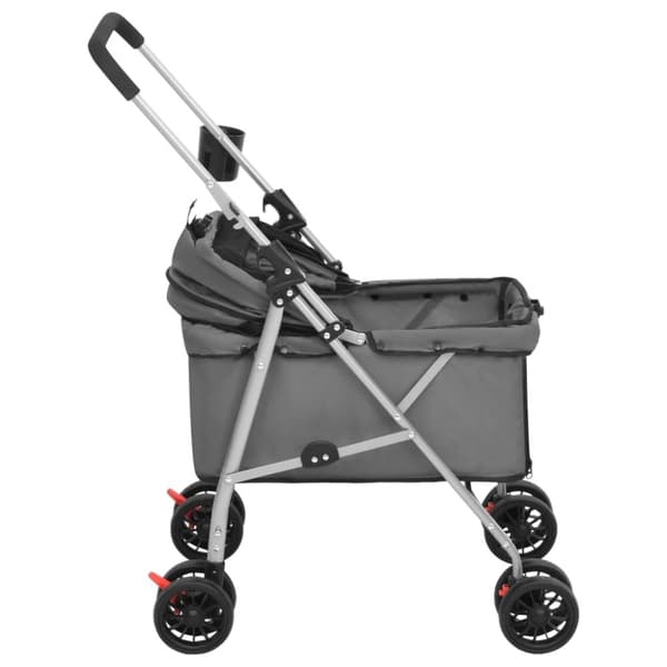 vidaXL Hundevogn sammenleggbar grå 76x50x100 cm oxford-stoff