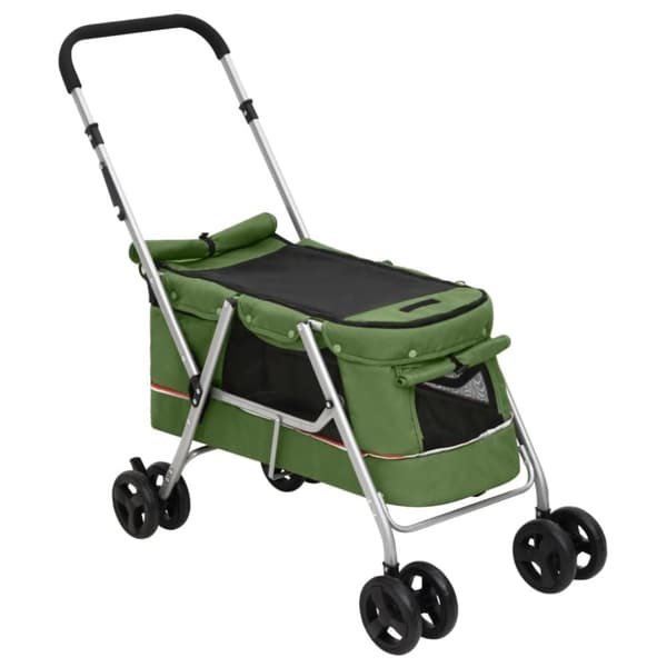 vidaXL foldbar hundeklapvogn 100x49x96 cm linned grøn