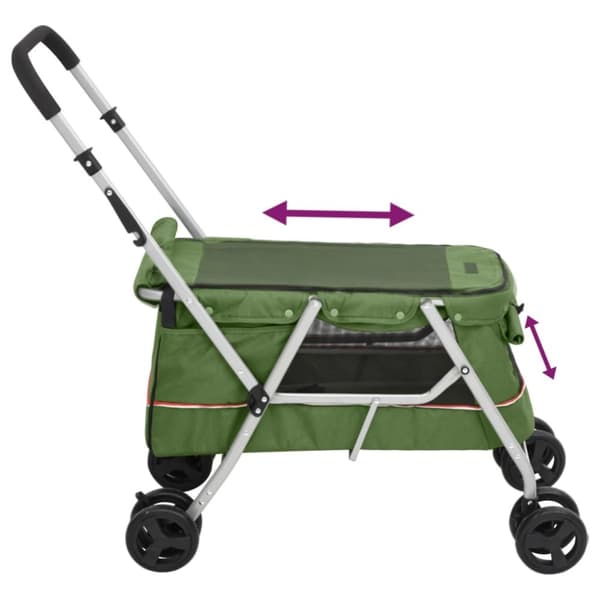 vidaXL foldbar hundeklapvogn 100x49x96 cm linned grøn