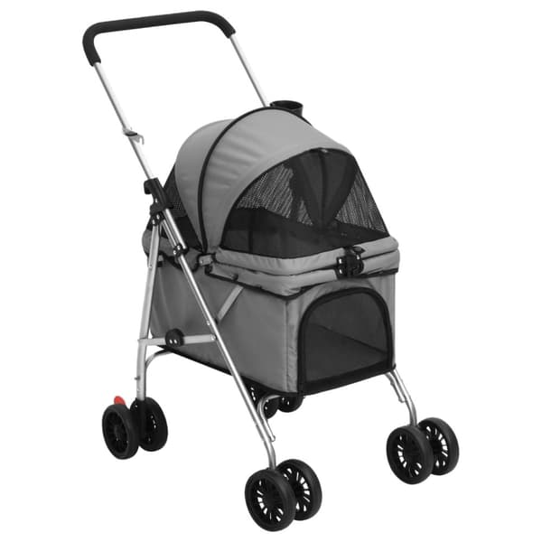 vidaXL foldbar hundeklapvogn 76x50x100 cm oxfordstof grå