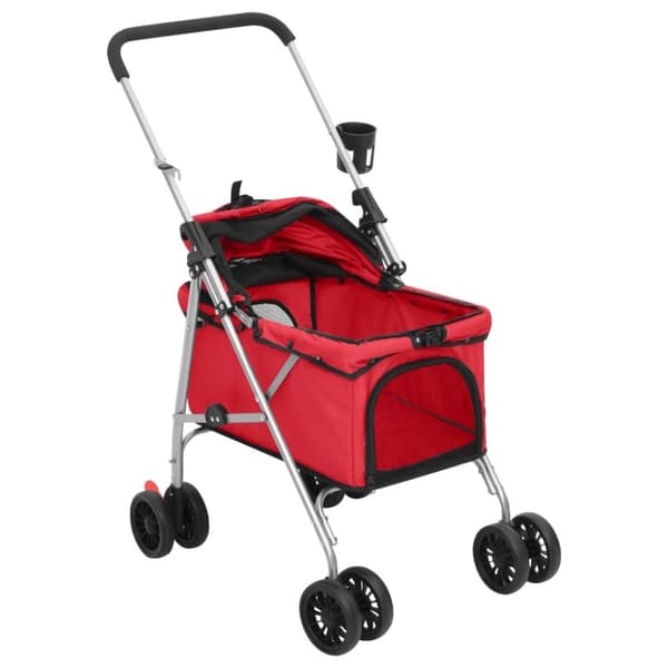 vidaXL foldbar hundeklapvogn 76x50x100 cm oxfordstof rød