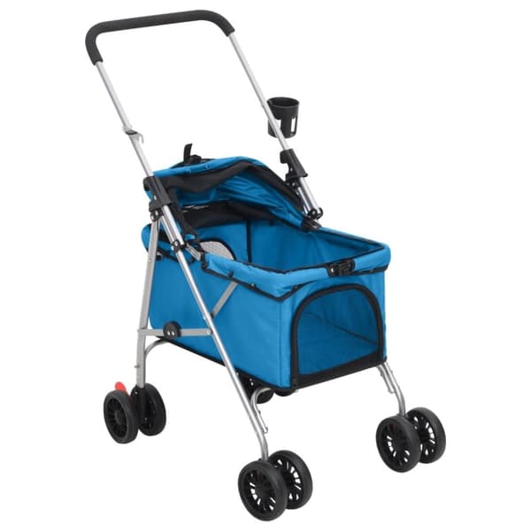 vidaXL Taitettavat koiranrattaat sininen 76x50x100 cm Oxford kangas