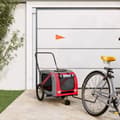 Miniatyrbillede 2 af 11: vidaXL cykeltrailer til kæledyr oxfordstof og jern rød og grå