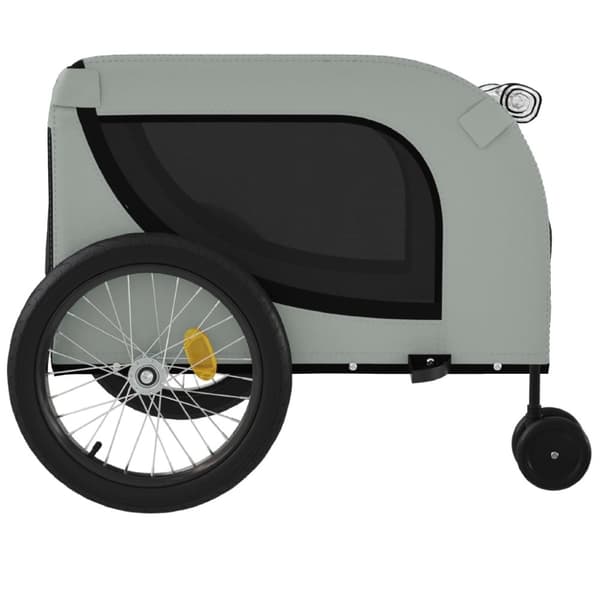 vidaXL hundetrailer til cykel oxfordstof og jern grå og sort