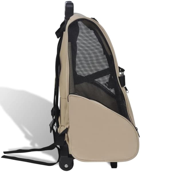 foldbar kæledyrsvogn multifunktionel beige
