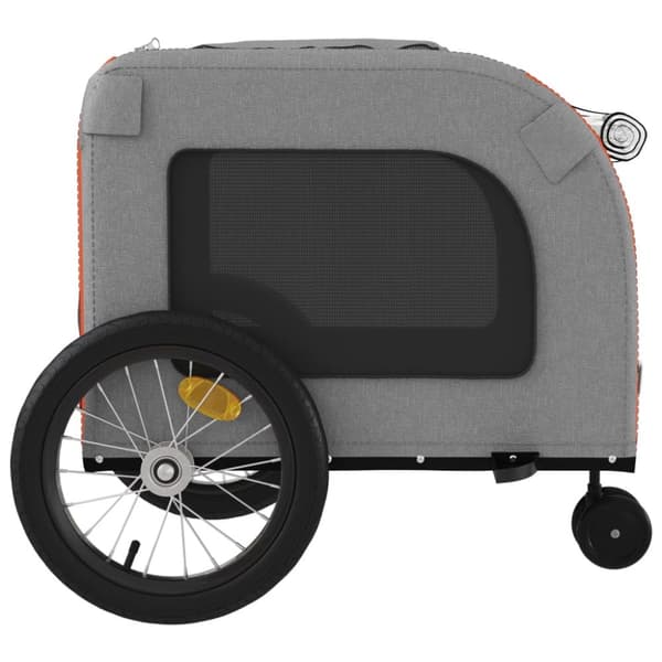 cykeltrailer til kæledyr oxfordstof og jern orange og grå