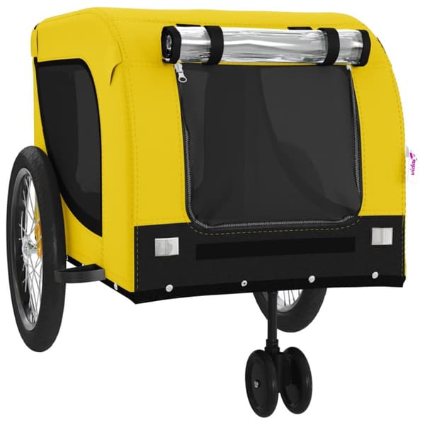 hundetrailer til cykel oxfordstof og jern gul og sort