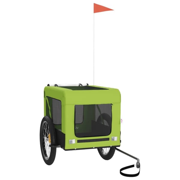 hundetrailer til cykel oxfordstof og jern grøn og sort