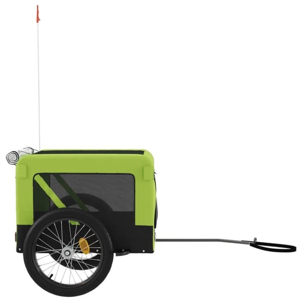 hundetrailer til cykel oxfordstof og jern grøn og sort