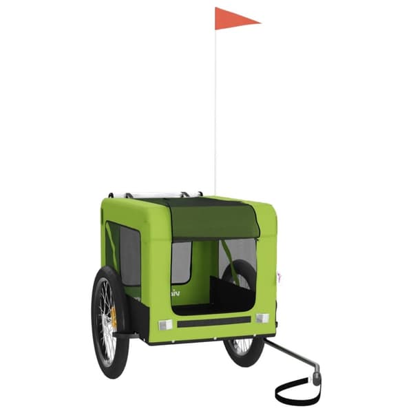 hundetrailer til cykel oxfordstof og jern grøn og sort