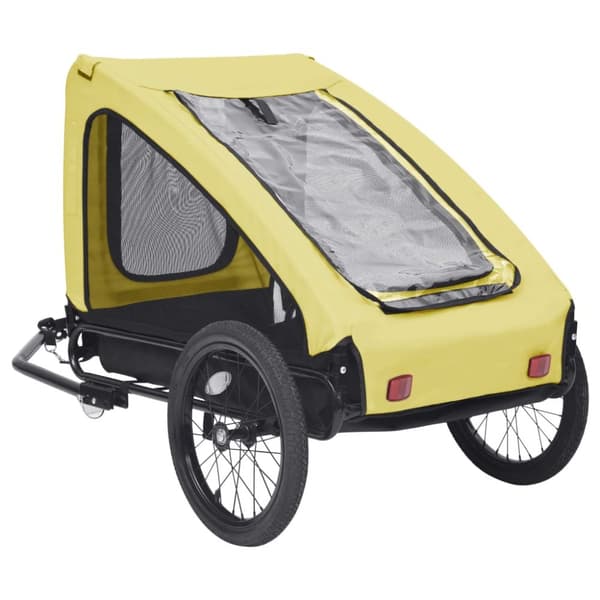 cykeltrailer til kæledyr gul og sort