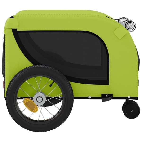 hundetrailer til cykel oxfordstof og jern grøn og sort