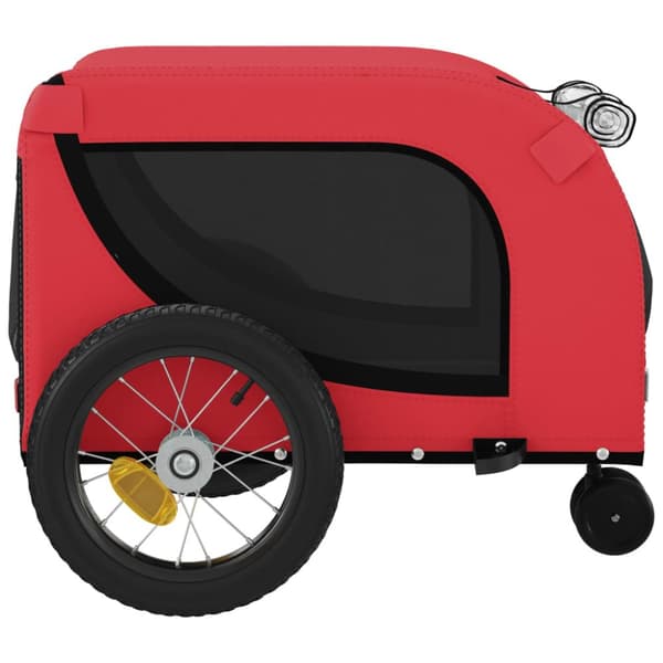 hundetrailer til cykel oxfordstof og jern rød og sort
