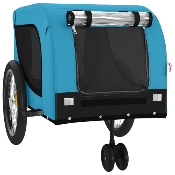 hundetrailer til cykel oxfordstof og jern blå og sort
