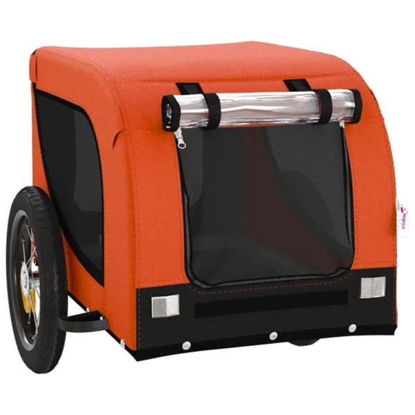 hundetrailer til cykel oxfordstof og jern orange og sort