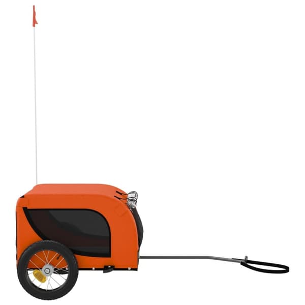 hundetrailer til cykel oxfordstof og jern orange og sort