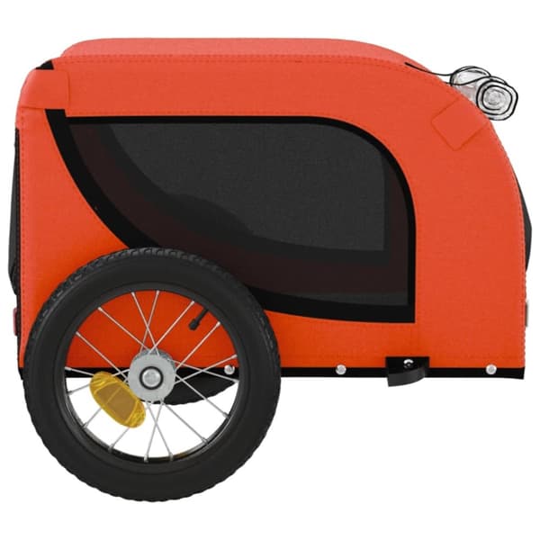 hundetrailer til cykel oxfordstof og jern orange og sort
