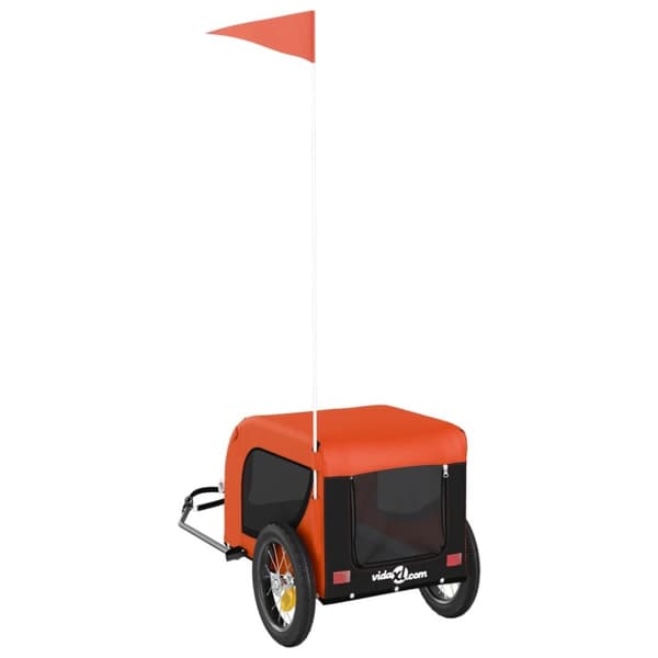 hundetrailer til cykel oxfordstof og jern orange og sort