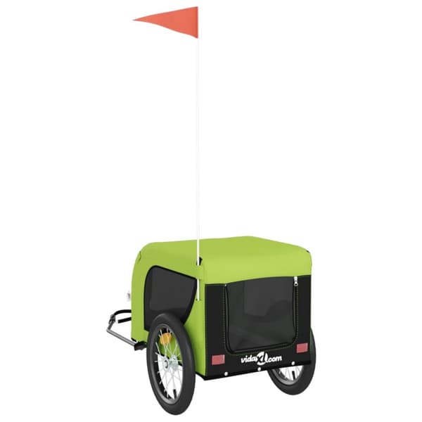 hundetrailer til cykel oxfordstof og jern grøn og sort