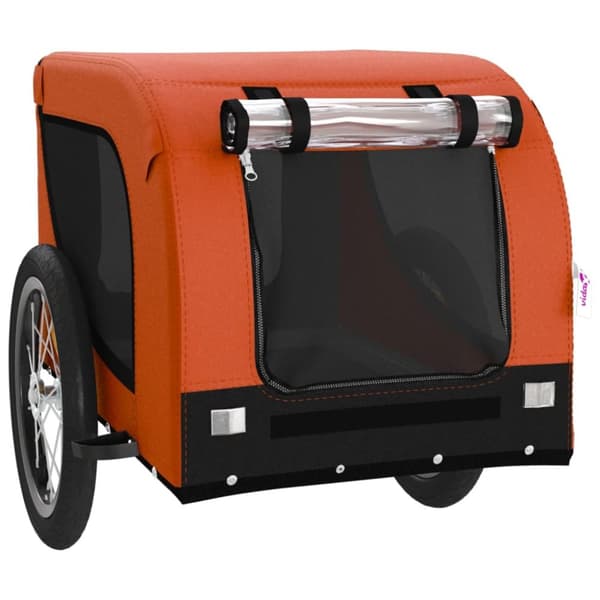 hundetrailer til cykel oxfordstof og jern orange og sort