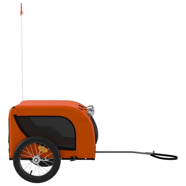 hundetrailer til cykel oxfordstof og jern orange og sort