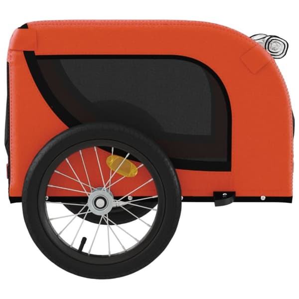 hundetrailer til cykel oxfordstof og jern orange og sort