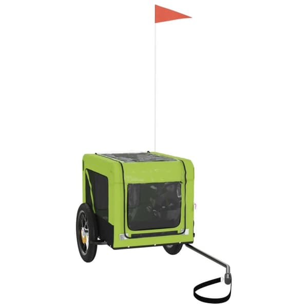 hundetrailer til cykel oxfordstof og jern grøn og sort