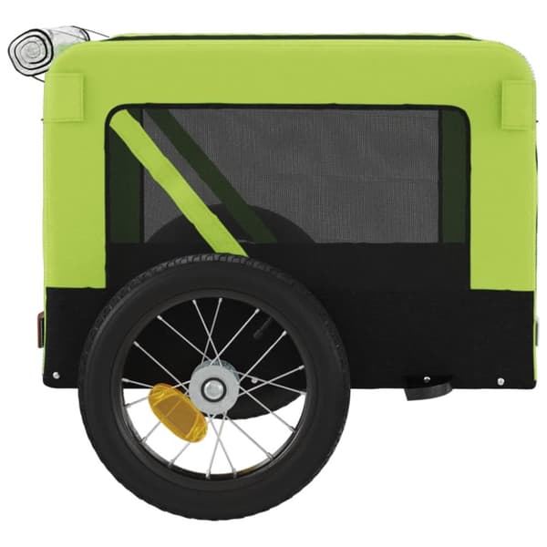 hundetrailer til cykel oxfordstof og jern grøn og sort