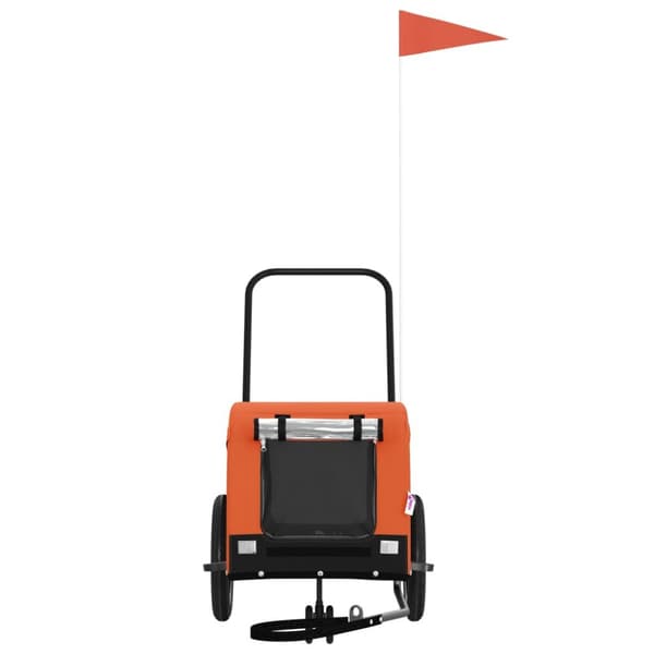 hundetrailer til cykel oxfordstof og jern orange og sort