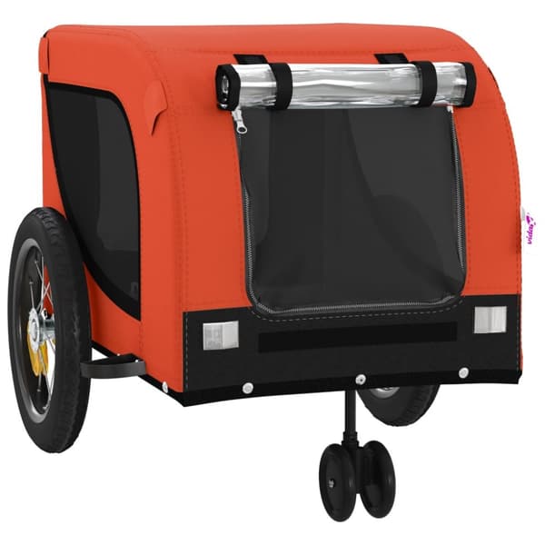 hundetrailer til cykel oxfordstof og jern orange og sort