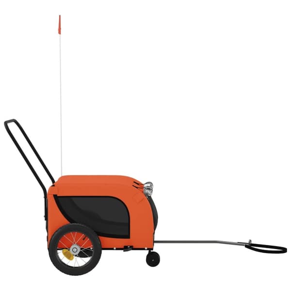 hundetrailer til cykel oxfordstof og jern orange og sort
