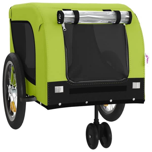 hundetrailer til cykel oxfordstof og jern grøn og sort