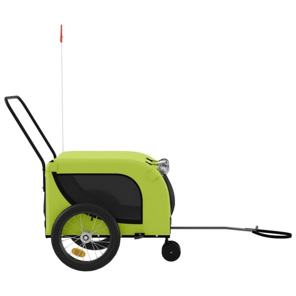 hundetrailer til cykel oxfordstof og jern grøn og sort