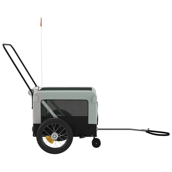 hundetrailer til cykel oxfordstof og jern grå og sort