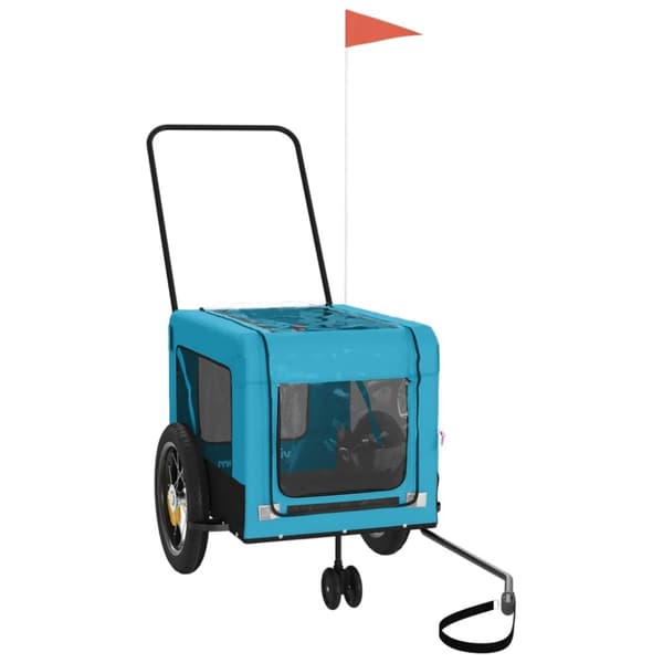 hundetrailer til cykel oxfordstof og jern blå og sort