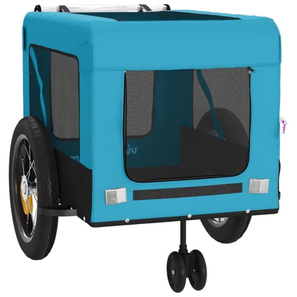 hundetrailer til cykel oxfordstof og jern blå og sort