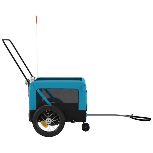 hundetrailer til cykel oxfordstof og jern blå og sort